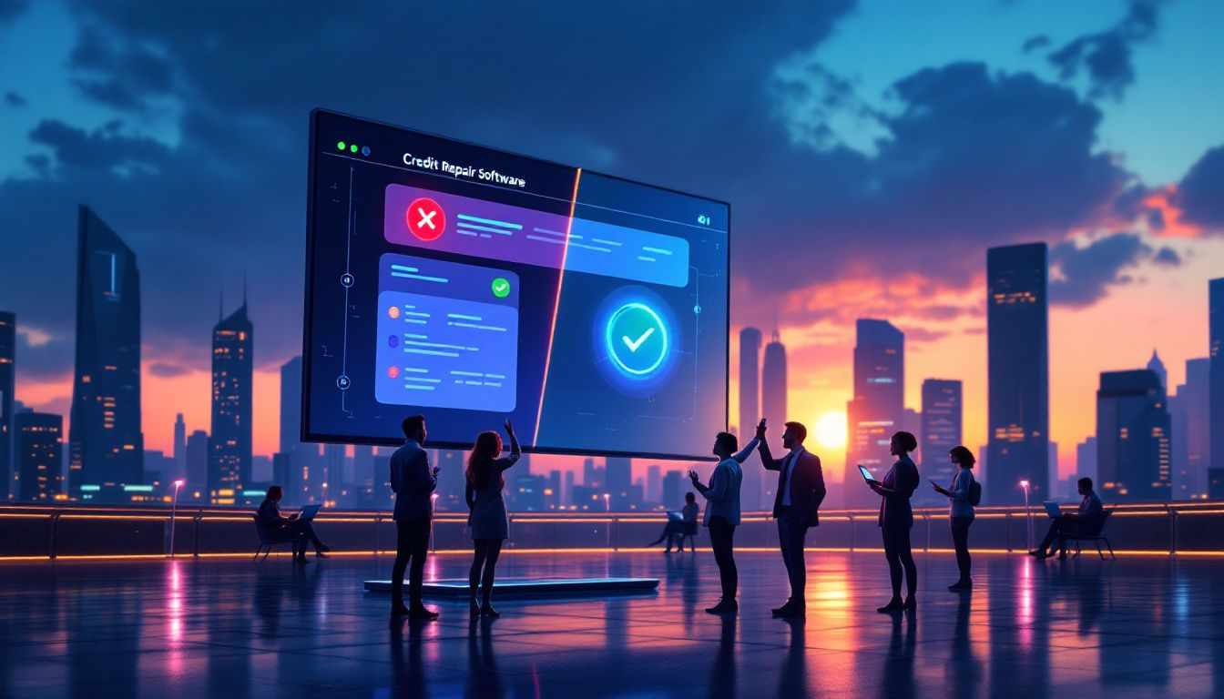 Comparison of different credit repair software features.