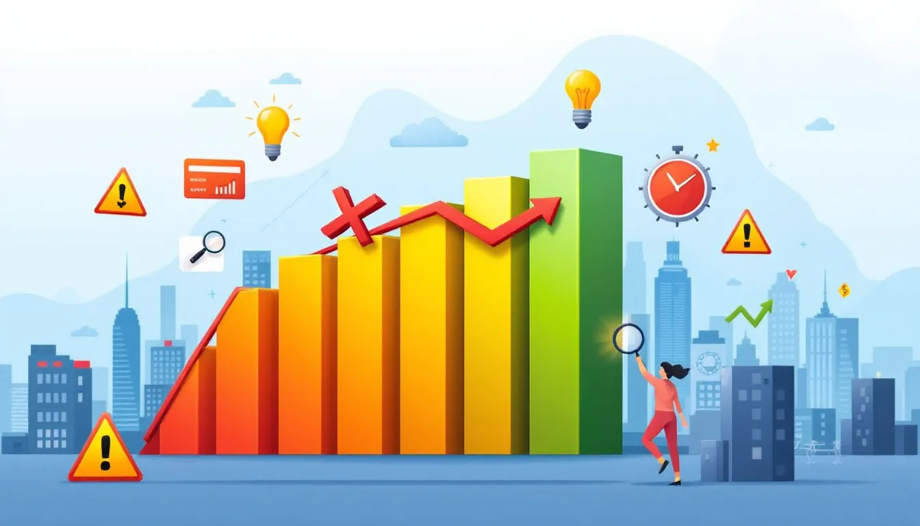 An illustration showing the impact of hard inquiries on credit scores.