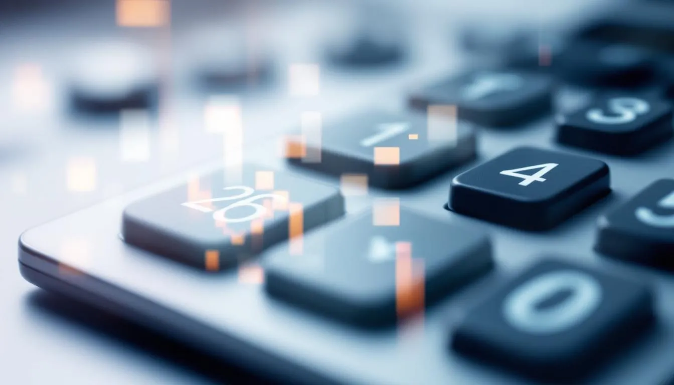 Credit Saint Costs and Fees overview with a blurred calculator image.